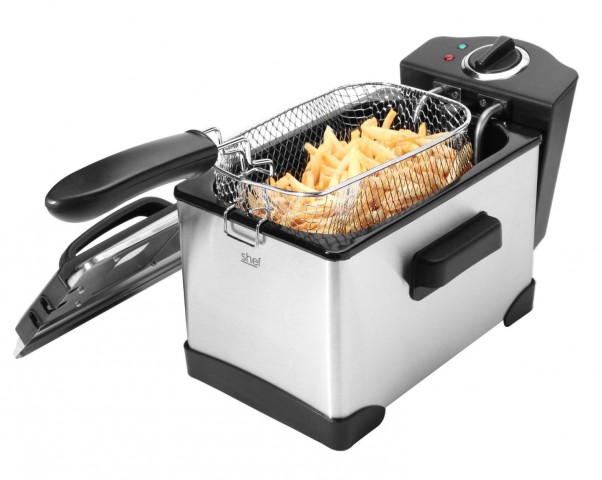 VonShef 2.5L Oil Capacity Stainless-Steel  Mini Deep Fryer