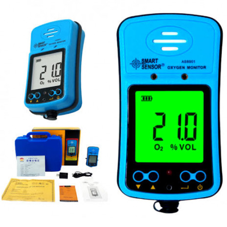 Portable Oxygen Monitor O2 Gas Detector AS8901 Smart Sensor