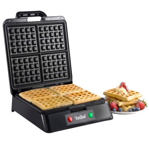 VonShef Belgian Non-Stick Cool Touch Handle Waffle Maker