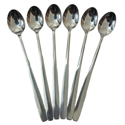 6-Pcs Stainless Steel Long Tea Spoon