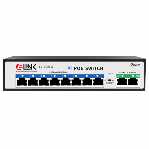 E-LINK EL-108PS 8-PoE + 2FE Network Switch