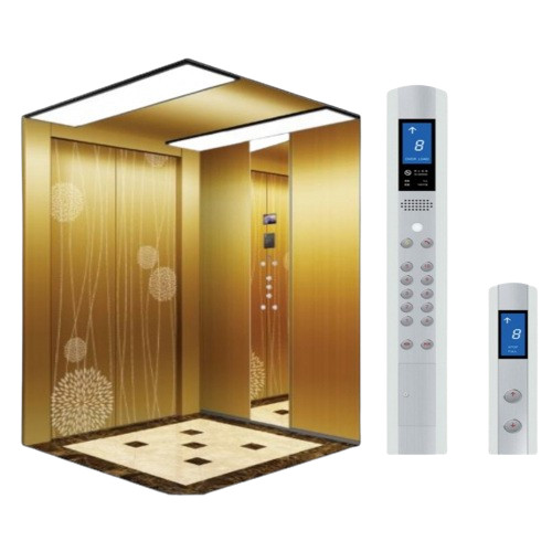 Fuji 630Kg 8-Person Mirror Etching Cabin Elevator