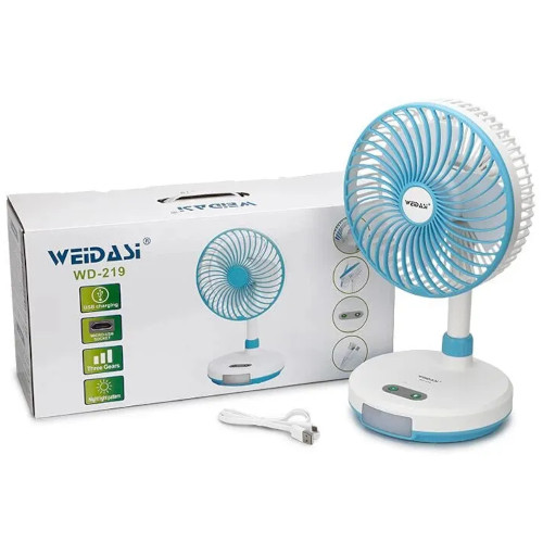 WD-219 Rechargeable USB Fan with Led Light