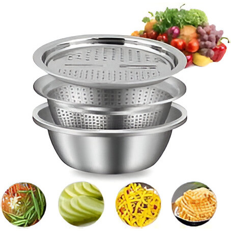 3-in-1 Vegetable Cutter with Drain Basket