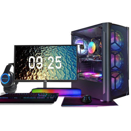 Gaming PC with Ryzen 5 2400G 16GB RAM 22" LED