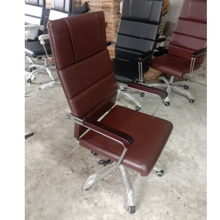 Mahogany Wooden Artificial Leather Office Chair