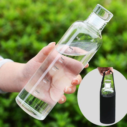 Time Scale Transparent 500ml Water Drinking Bottle