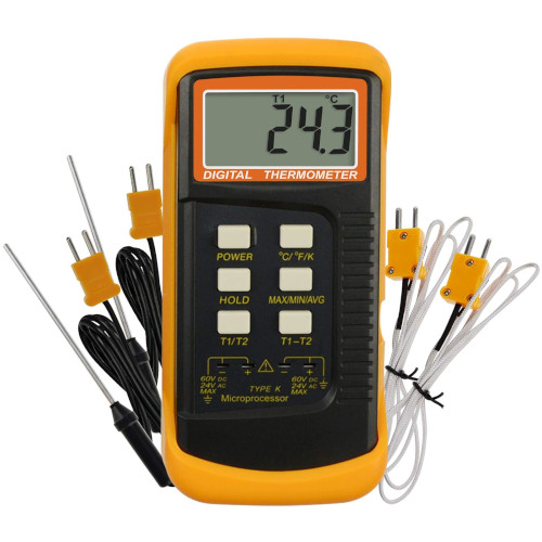 Digital K-Type Dual-CH Thermocouple Thermometer