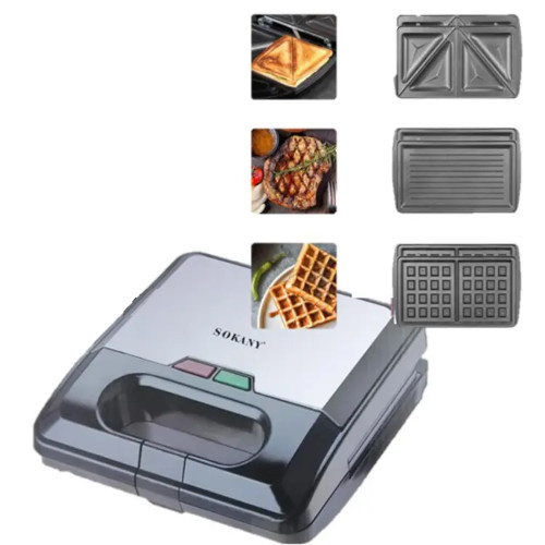 Sokany 3-In-1 Waffle / Grill / Sandwich Maker