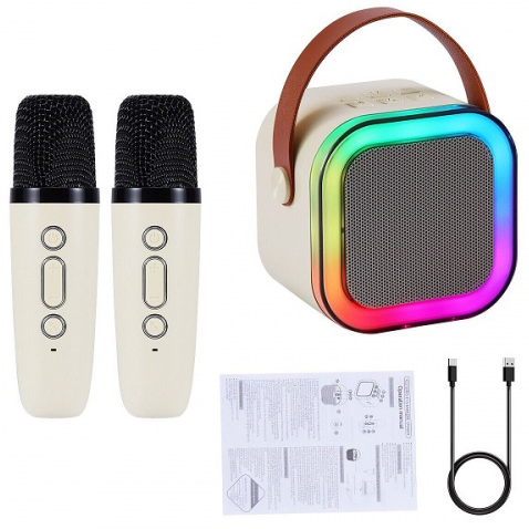 K12 RGB Karaoke Bluetooth Speaker with Two Microphone