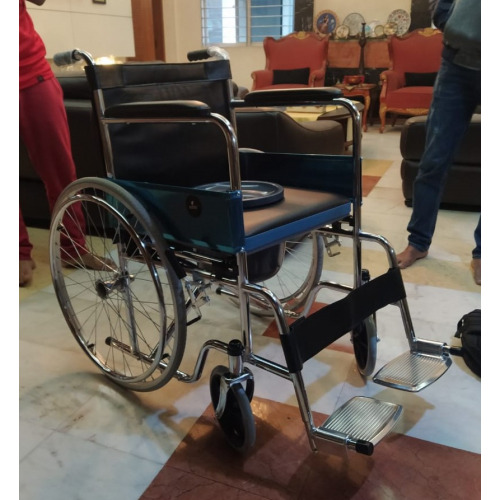 Easy Folding Wheelchair with Commode