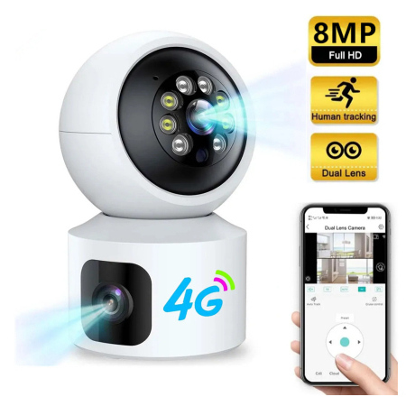 V380 Pro Dual Lens Wi-Fi Camera with 4G SIM