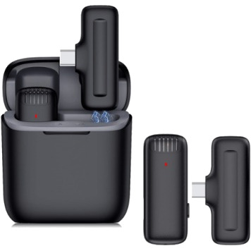 DK11 Dual Wireless Microphone with Charging Case