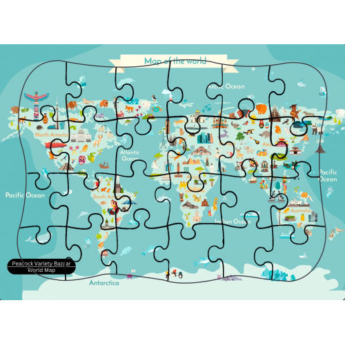 24-Pcs Jigsaw Puzzle World Map