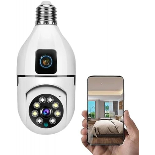 Double Lens PTZ Bulb Wi-Fi IP Camera