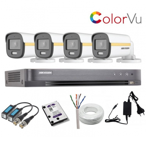 Hikvision 2MP ColorVu 4Pcs 4CH CCTV Package