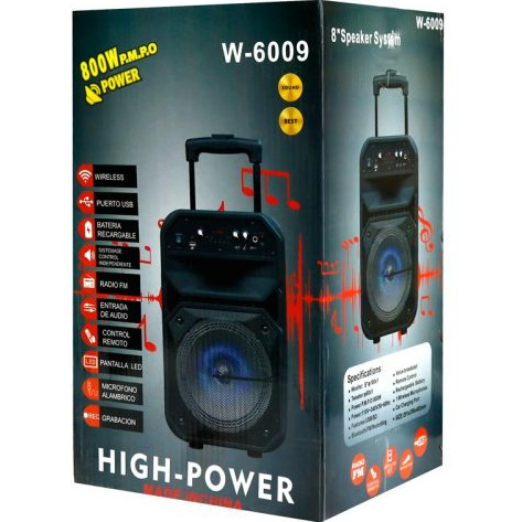 W-6009 8" High-Power Rechargeable Speaker