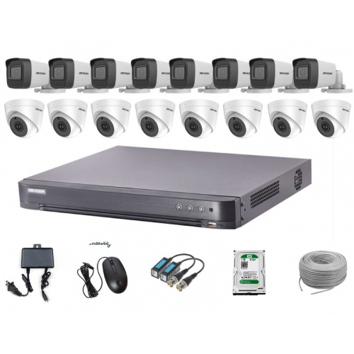 CCTV Package Hikvision 16 CH DVR 16 Pcs Full HD Camera