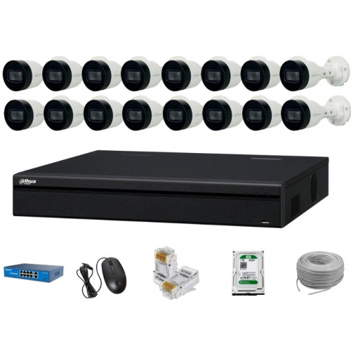 Dahua 16CH NVR 16Pcs 2MP IP Camera Package with 2TB HDD