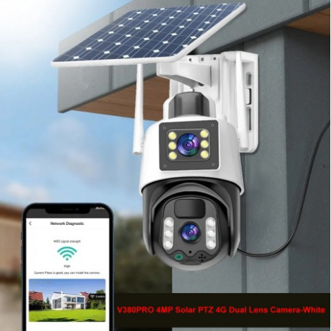 V380 Pro 4MP Solar PTZ 4G Dual Lens Camera