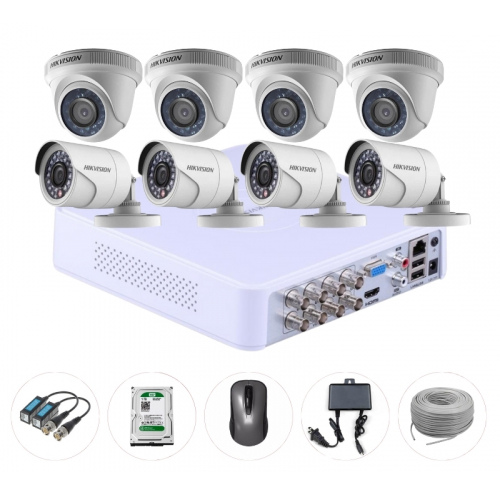 Hikvision CCTV Package 8CH DVR 8 PCS Camera 1TB HDD