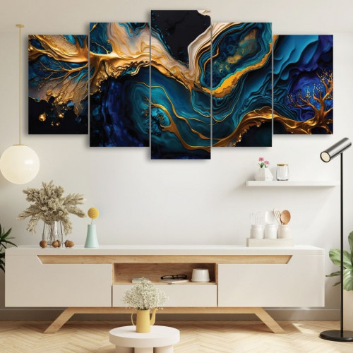 Realistic Blue Marble Wall Art Canvas for Home Decor