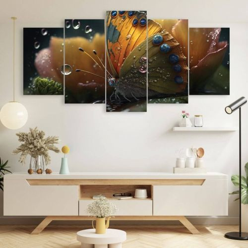 Colorful Butterfly 5-Panel Wall Art Canvas