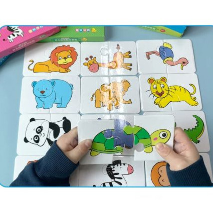 Double Sided 28-Pcs Cognitive Puzzle Animal Set