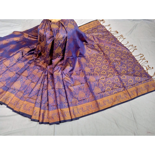 12-Hand Silk Katan Sharee