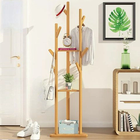 Multi-Store Clothing Rack with 3 Shelf & Hanger