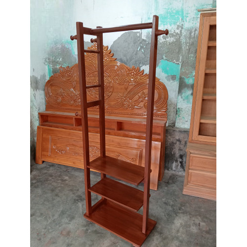 Wooden Hanger with 3 Shelf