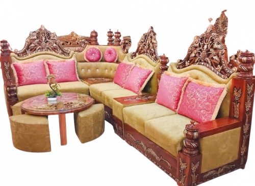 Chittagong Shegun Wood Corner Sofa Set