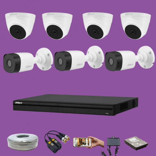 Dahua 7-Unit 1080p Night Vision CC Camera Package