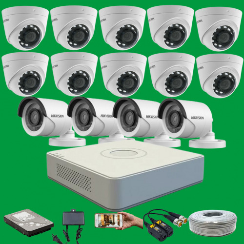 CCTV Package with Hikvision 16CH DVR 16 Pcs Camera