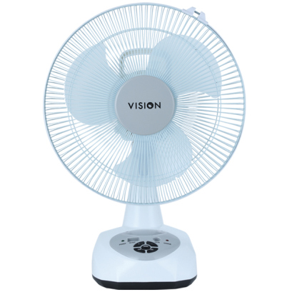 Vision 12" Rechargeable Table Fan with USB Charger