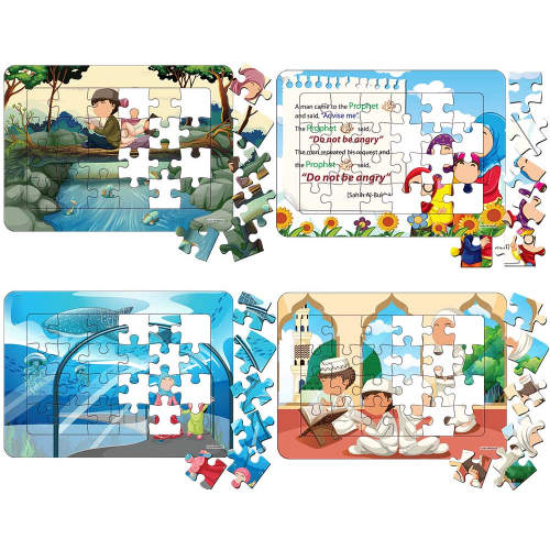 4 Packs 24-Pcs Islamic Jigsaw Puzzle