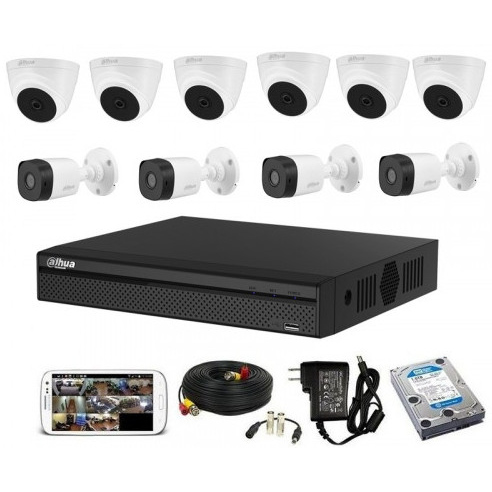 CCTV Package Dahua 16-CH XVR with 10-Pcs Camera