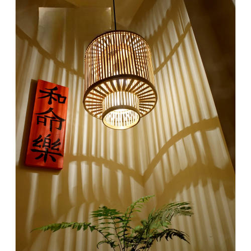 Boho Double layer Bamboo Lamp Shade