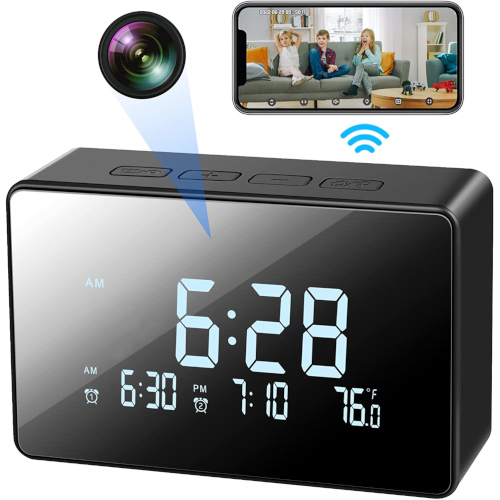 Table Clock with Hidden Wi-Fi IP Camera