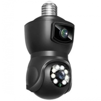 Dual Lens PTZ Bulb Holder Wi-Fi Camera