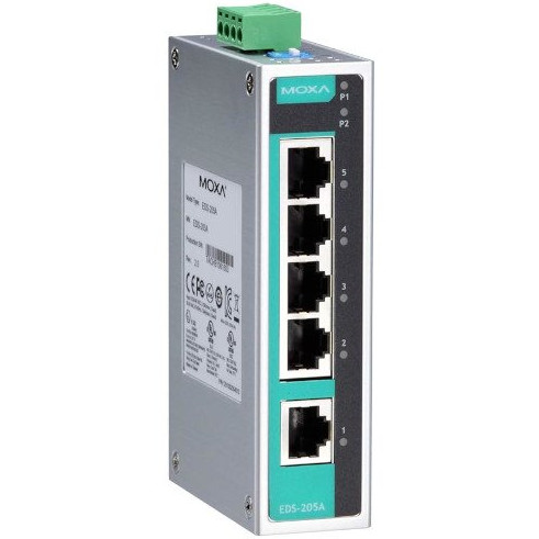 Moxa EDS-205A 5-Port Unmanaged Ethernet Switch