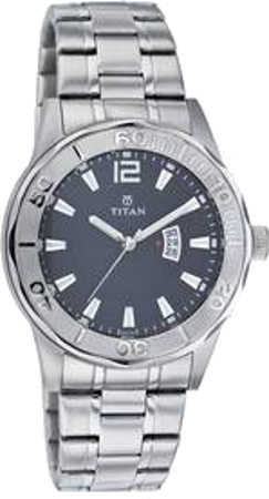 Titan 9385SM04 Analog Quartz Stainless Steel Men Wrist Watch