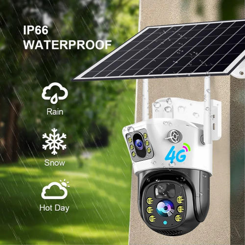 Solar Powered Dual-Lens 4G SIM Supported IP Camera