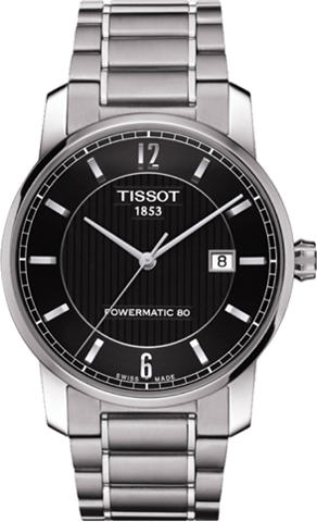 Tissot Titanium Sapphire Crystal Black Dial Gent Wrist Watch