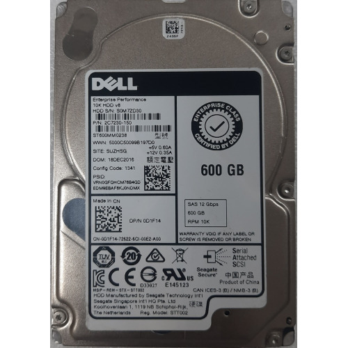 Dell 600GB SAS 2.5" 10K HDD