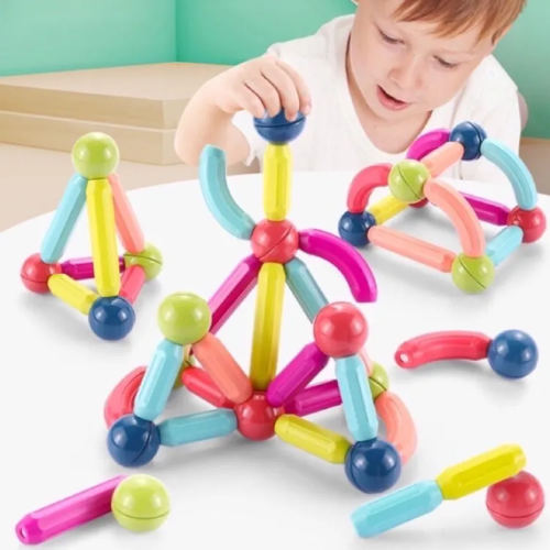 36 Pcs Magnet Balls & Construction Sticks for Kids