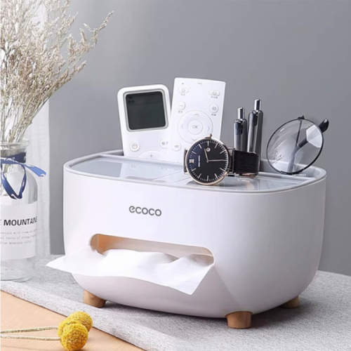 Ecoco Tissue Case & Multifunctional Desk Organizer