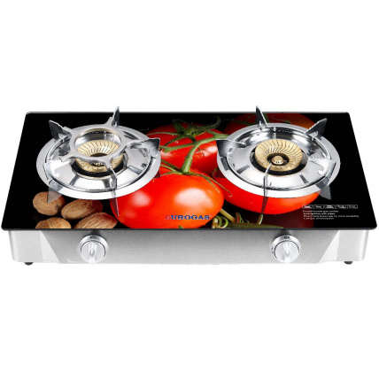 Eurogas 3D Tempered Glass Double Burner Stove