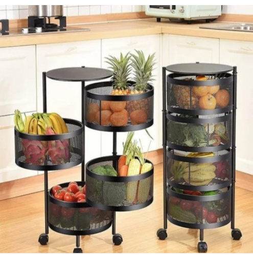 4-Layer Rotating Kitchen Shelf