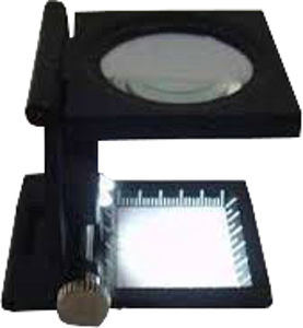 Fabric Counting Glass 8x Zoom 1 Inch Range White LED Light
